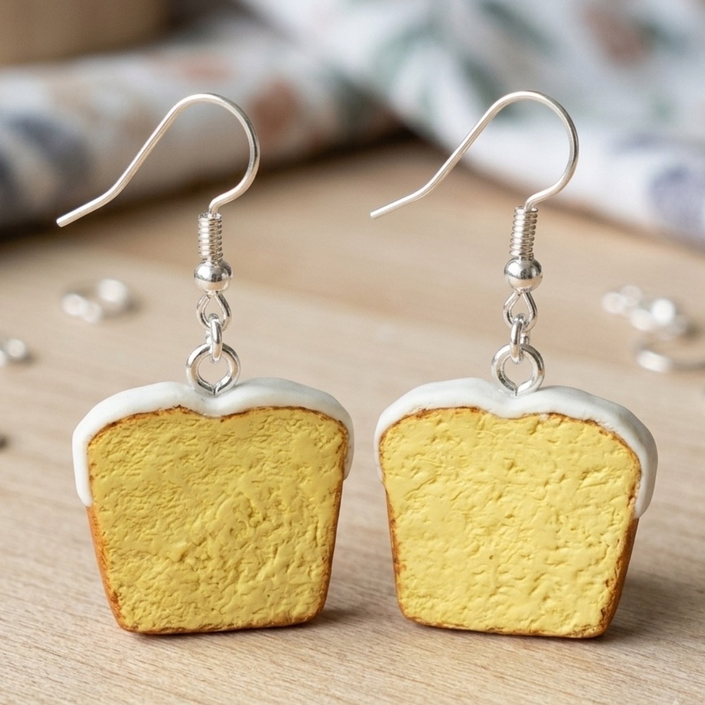 NWT Loaf Slice Earrings - Handmade - Hypoallergenic
